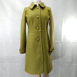 J.Crew Women's Size 6 Pea Green Wool Dress Coat